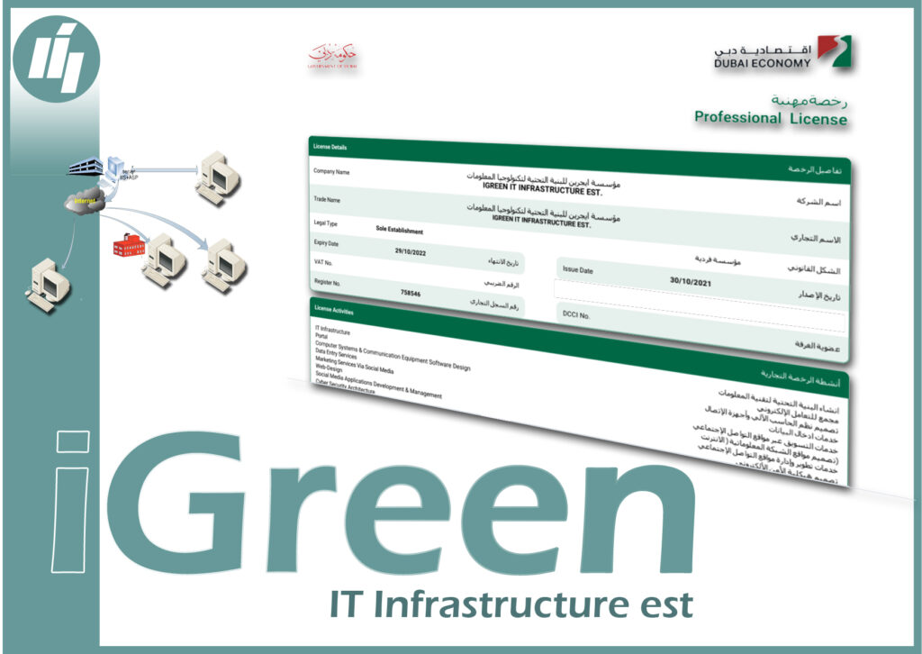 company License of iGreen IT Infrastructure in UAE